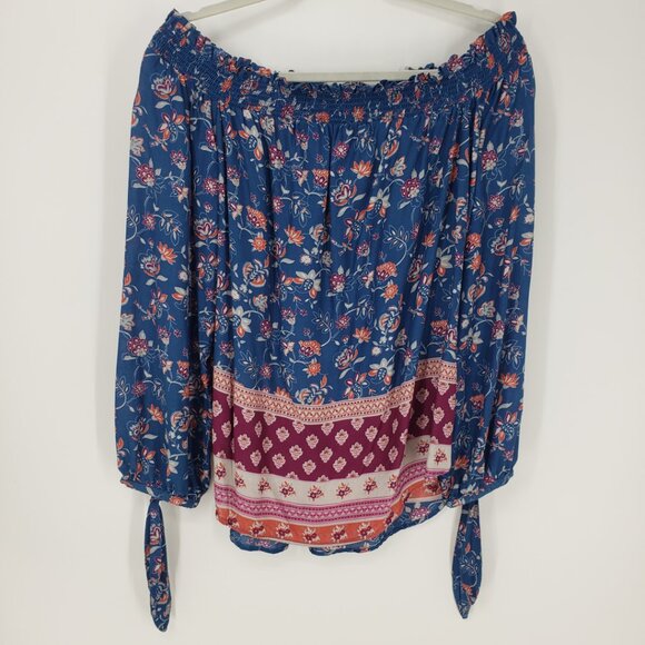 beachlunchlounge Tops - Beachlunchlounge Boho Floral Off the‎ Shoulder Blouse Top